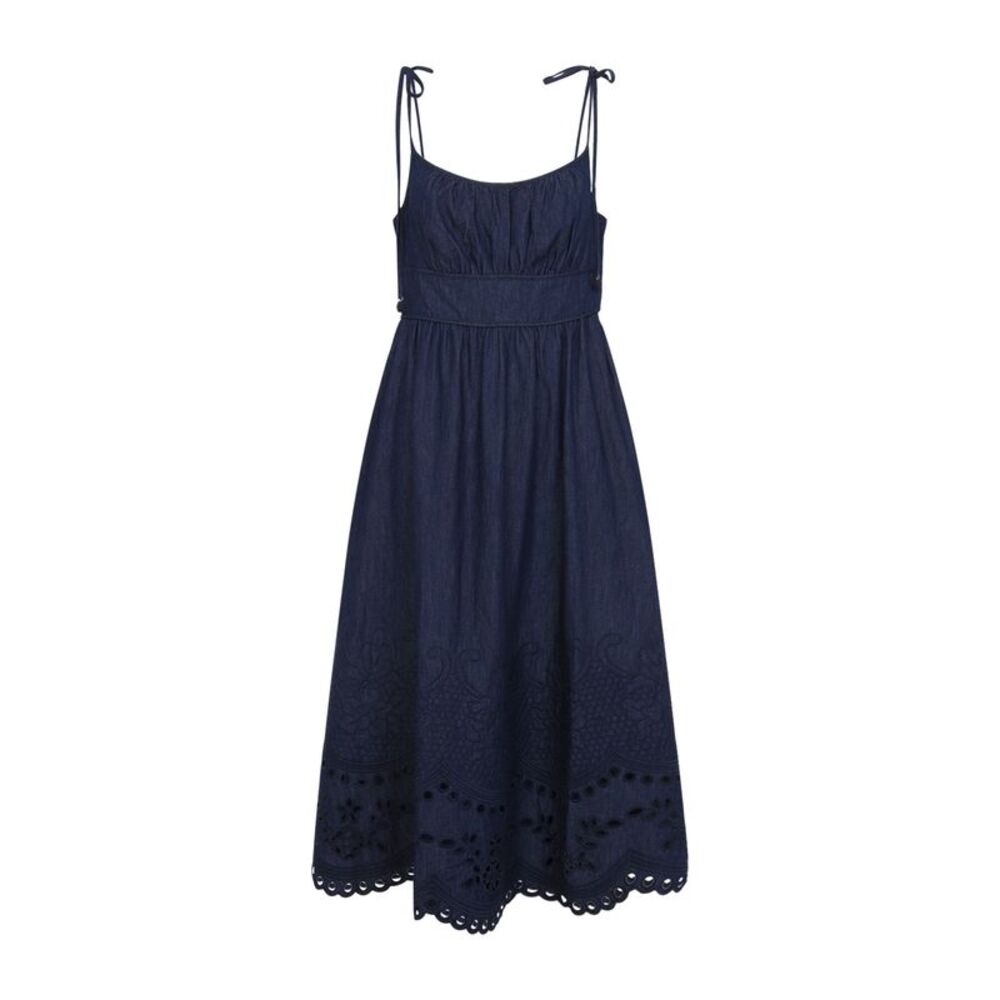 Zimmerman Mahon Broderie Denim Midi Dress Women